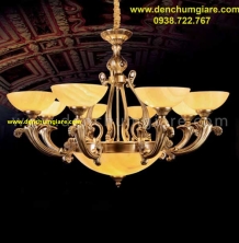 Đèn chùm đồng chao đá NC 745/8