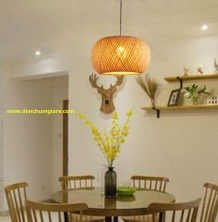 Đèn thả mây tre hình quả bí ngô hai lớp MT28/29