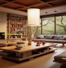 Đèn mây tre lồng trụ lồng vải MT116