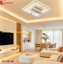 Quạt không cánh, quạt trần không cánh EUML-86, công suất 25W, điều khiển bằng Remote, bóng led 3 chế độ ánh sáng