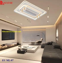 Quạt không cánh, quạt trần không cánh EU ML-87, công suất 30W, điều khiển bằng Remote, bóng led 3 chế độ ánh sáng