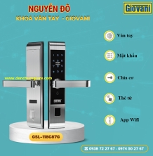 Khoá vân tay cửa gỗ, khoá cửa gỗ GIOVANI GSL-118C87G tiêu chuẩn Hàn Quốc với 5 tính năng nổi bật