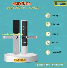 Khoá vân tay cửa gỗ, khoá cửa gỗ GIOVANI GSL-U801B/S tiêu chuẩn Hàn Quốc với 5 tính năng nổi bật