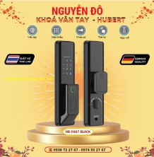 Khoá vân tay cửa gỗ HUBERT HB CG67MINI Black/Copper tiêu chuẩn Đức với 5 tính năng nổi bật