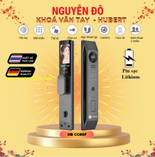 Khoá vân tay cửa gỗ HUBERT HB CG80F tiêu chuẩn Đức, Pin sạc Lithium với 8 tính năng nổi bật
