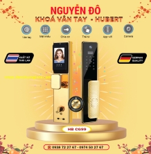 Khoá vân tay cửa gỗ HUBERT HB CG99 Gold 24K tiêu chuẩn Đức với 6 tính năng nổi bật
