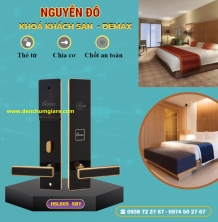Khoá cửa khách sạn DEMAX HSL605 với 2 màu Đen viền Bạc/Đen viền Vàng tiêu chuẩn Đức 