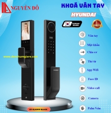 Khoá vân tay cửa gỗ, khoá cửa gỗ Hyundai HY-SLA911F BLACK/AMBER GOLD tiêu chuẩn Hàn Quốc với 9 tính năng nổi bật