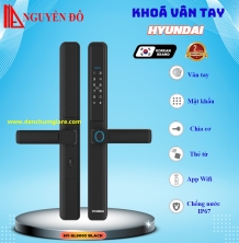 Khoá vân tay cửa nhôm Hyundai  HY-SLS003 BLACK tiêu chuẩn Hàn Quốc với 5 tính năng nổi bật 