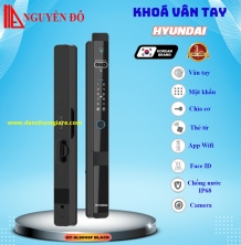 Khoá vân tay cửa nhôm Hyundai  HY-SLS005F BLACK tiêu chuẩn Hàn Quốc với 8 tính năng nổi bật 
