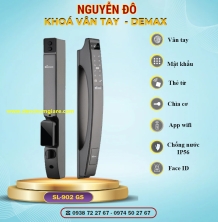 Khoá vân tay cửa nhôm Demax SL902 GS tiêu chuẩn Đức với 7 tính năng nổi bật 