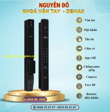  Khoá vân tay cửa nhôm Demax SL909 BL CNC tiêu chuẩn Đức với 9 tính năng nổi bật 