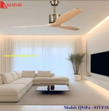 Quạt trần cánh gỗ 3 cánh QViFa - 01VF18 công suất 40W, động cơ DC tiết kiệm điện, điều khiển từ xa bằng Remote