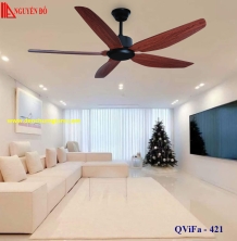 Quạt trần 5 cánh QViFa – 421 công suất 40W, động cơ DC tiết kiệm điện, điều khiển từ xa bằng Remote