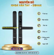 Khoá vân tay cửa nhôm Demax SL101 BL màu Đen tiêu chuẩn Đức với 6 tính năng nổi bật 