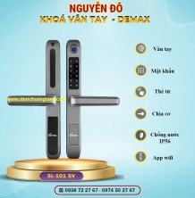 Khoá vân tay cửa nhôm Demax SL101 SV màu Xám nhôm tiêu chuẩn Đức với 6 tính năng nổi bật 