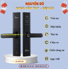 Khoá vân tay cửa gỗ Demax SL266 BN màu Đen Nano tiêu chuẩn Đức với 6 tính năng nổi bật 