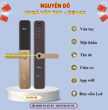 Khoá vân tay cửa gỗ Demax SL630 GB màu Nâu vàng tiêu chuẩn Đức với 6 tính năng nổi bật 