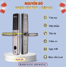Khoá vân tay cửa gỗ Demax SL666 RM màu Đỏ Mocha tiêu chuẩn Đức với 6 tính năng nổi bật 