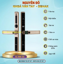 Khoá vân tay cửa nhôm Demax SL688 CG/SL588 CG tiêu chuẩn Đức với 7 tính năng nổi bật 