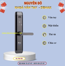 Khoá vân tay cửa gỗ Demax SL768 BN màu Đen Nano tiêu chuẩn Đức với 4 tính năng nổi bật 