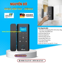 Khoá vân tay cửa kính Demax SL 800G BLACK tiêu chuẩn Đức với 8 tính năng nổi bật