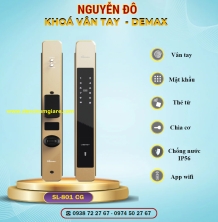 Khoá vân tay cửa nhôm Demax SL801 BL/SL801 CG tiêu chuẩn Đức với 6 tính năng nổi bật 