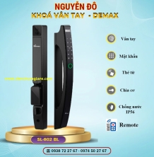 Khoá vân tay cửa nhôm Demax SL802 BL tiêu chuẩn Đức với 6 tính năng nổi bật 