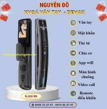 Khoá vân tay cửa gỗ Demax SL818 MG màu Xám ánh kim tiêu chuẩn Đức với 7 tính năng nổi bật 