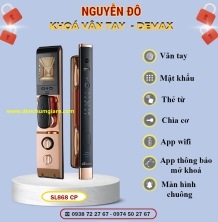  Khoá vân tay cửa gỗ Demax SL868 CP/ SL868 GS tiêu chuẩn Đức với 7 tính năng nổi bật 
