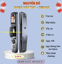 Khoá vân tay cửa gỗ Demax SL899 GC màu Grey tiêu chuẩn Đức với 7 tính năng nổi bật 