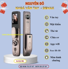 Khoá vân tay cửa gỗ Demax SL912 MG màu Vàng ánh kim tiêu chuẩn Đức với 7 tính năng nổi bật 