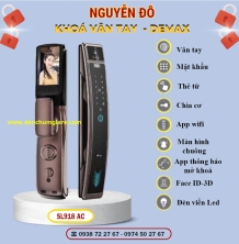 Khoá vân tay cửa gỗ Demax SL918 AC màu Đồng cổ tiêu chuẩn Đức với 9 tính năng nổi bật 