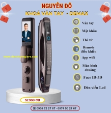 Khoá vân tay cửa gỗ Demax SL968 GS/ SL968 CB  tiêu chuẩn Đức với 8 tính năng nổi bật 