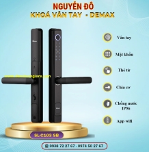 Khoá vân tay cửa nhôm Demax SL-C103 SB màu Đen tiêu chuẩn Đức với 6 tính năng nổi bật 