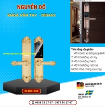 Khoá vân tay cửa đại sảnh Demax SL280 Brass 24K tiêu chuẩn Đức với 5 tính năng nổi bật 