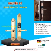 Khoá vân tay cửa đại sảnh Demax SL8192 Gold mạ vàng 24K tiêu chuẩn Đức với 5 tính năng nổi bật 