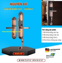 Khoá vân tay cửa đại sảnh Demax SL821 AC mạ đồng đỏ tiêu chuẩn Đức với 4 tính năng nổi bật 