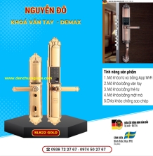 Khoá vân tay cửa đại sảnh Demax SL822 Gold mạ vàng 24K tiêu chuẩn Đức với 5 tính năng nổi bật 