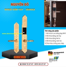 Khoá vân tay cửa đại sảnh Demax SL8862 Gold mạ vàng 24K tiêu chuẩn Đức với 5 tính năng nổi bật 