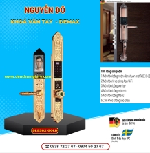 Khoá vân tay cửa đại sảnh Demax SL9382 Gold mạ vàng 24K tiêu chuẩn Đức với 6 tính năng nổi bật 