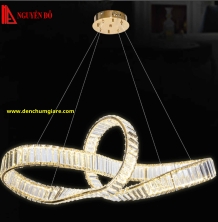 Đèn thả hiện đại, đèn thả pha lê TH-826-24, 3 chế độ ánh sáng, tạo hình bởi pha lê vòng xoắn.