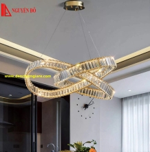 Đèn thả hiện đại, đèn thả pha lê TH-8317, tạo hình bởi vòng xoắn pha lê cao cấp 