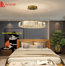 Đèn thả hiện đại, đèn thả pha lê TH-8340/TH-8342, 3 chế độ ánh sáng, tạo hình bởi 1 vòng pha lê cao cấp