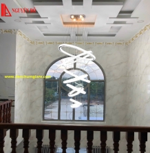 Đèn thả hiện đại, đèn thả pha lê TH-835A-18, 3 chế độ ánh sáng, tạo hình với 8 vòng 