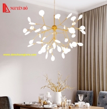 Đèn thả hiện đại, đèn thả pha lê TH-852B, tạo hình bởi các led lá thuỷ tinh cao cấp