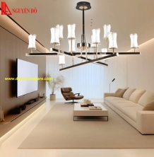 Đèn chùm hiện đại, đèn chùm trang trí TH-8631, tạo hình bởi chảo hình trụ đan xen đẹp mắt