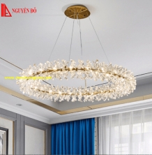 Đèn thả hiện đại, đèn thả pha lê THCN 137-21, tạo hình bởi hình pha lê bông tuyết cao cấp 