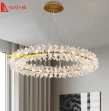 Đèn thả hiện đại, đèn thả pha lê THCN 138-21, tạo hình bởi hình pha lê bông tuyết cao cấp 