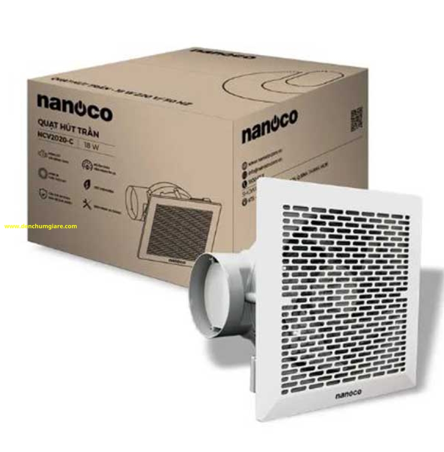 Quạt hút âm trần có ống dẫn Nanoco NCV2020-C